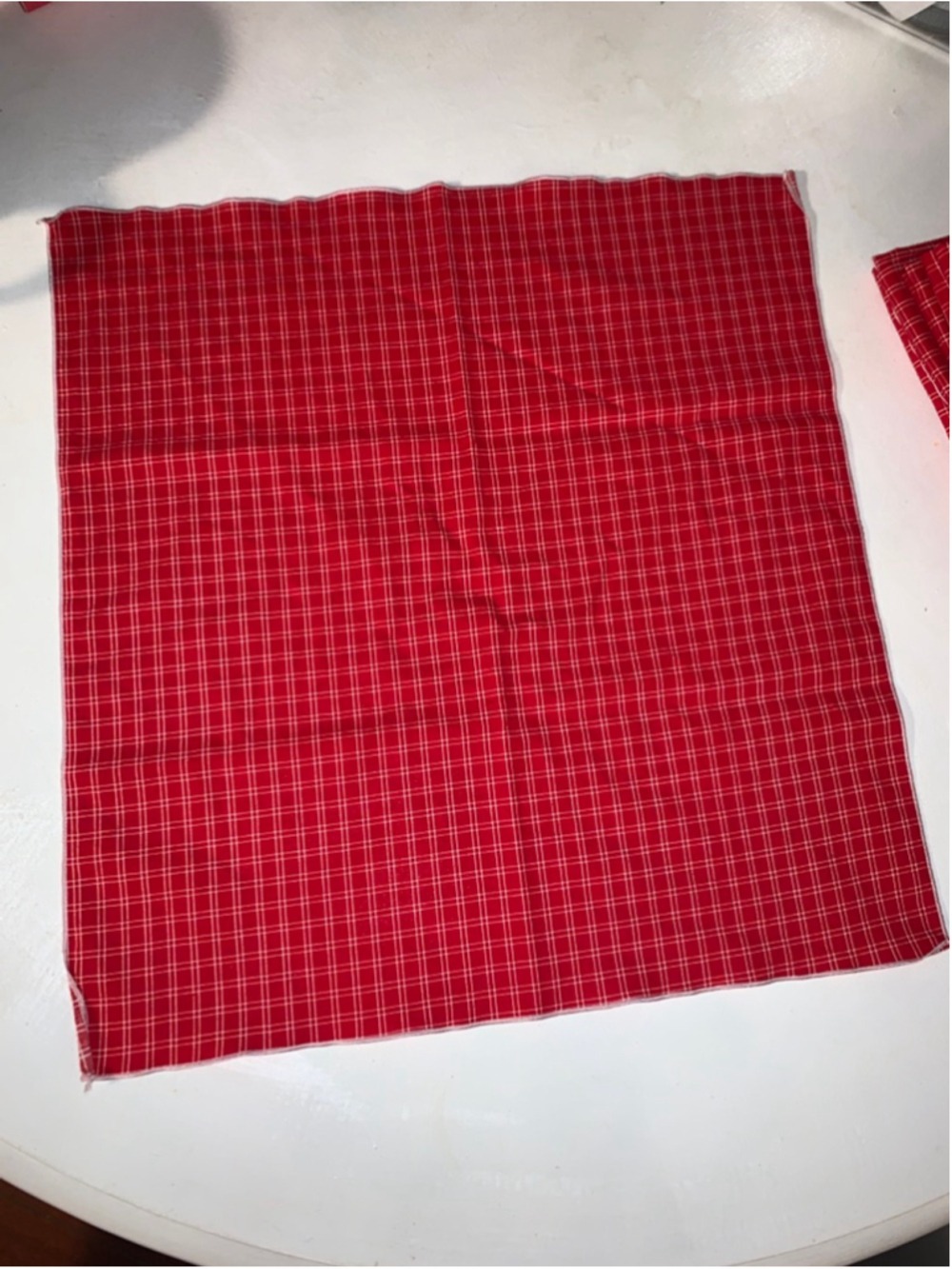 Ten napkins Red & White Plaid Table Linens One Size - Picture 2 of 5